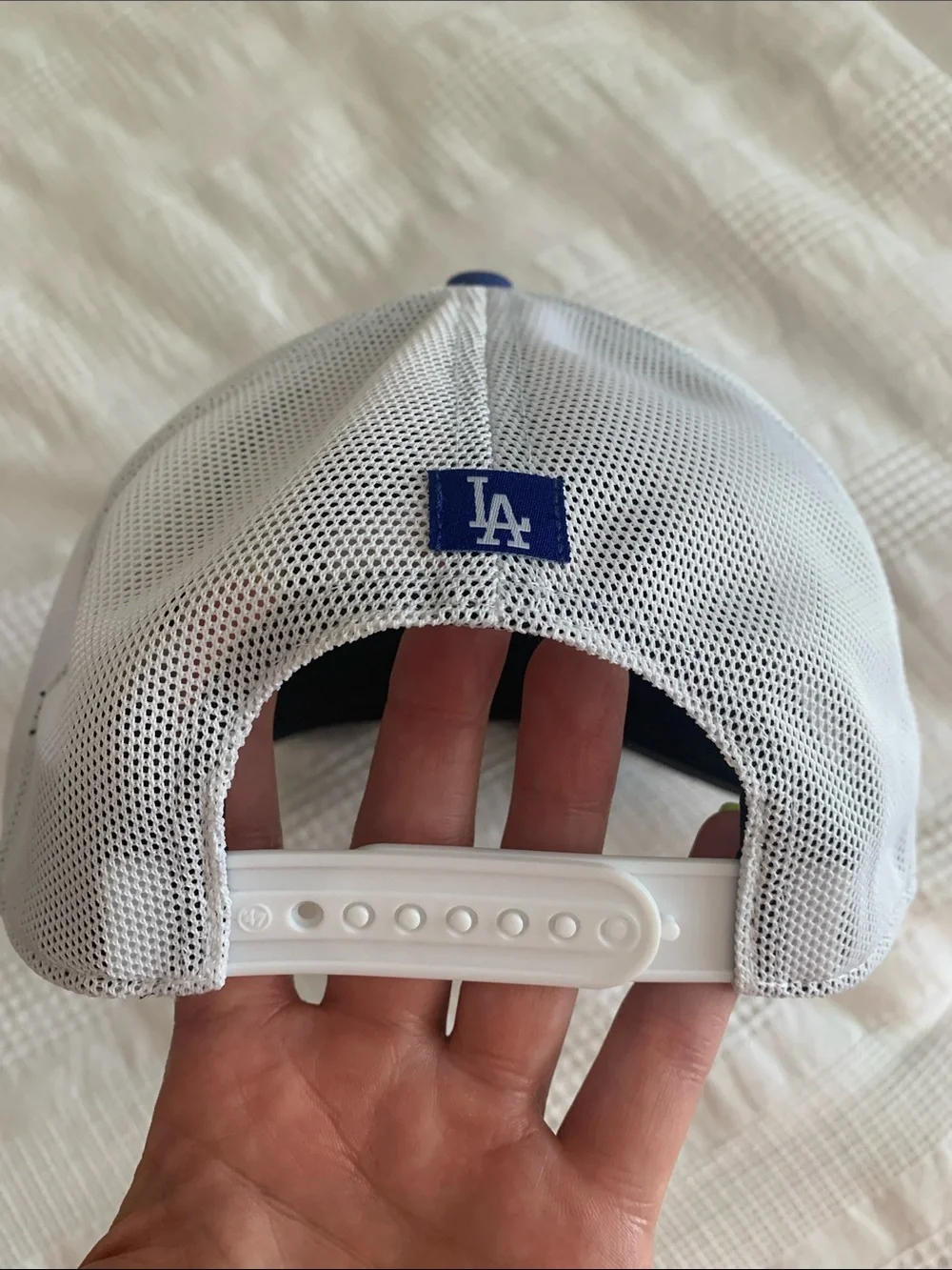 47 LA Dodgers Adjustable Blue & White Trucker Hat with Spring Training Patch